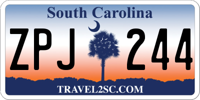 SC license plate ZPJ244