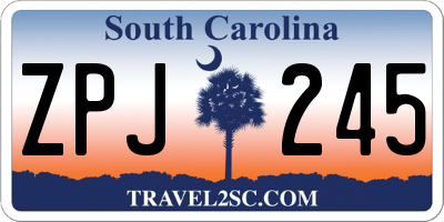 SC license plate ZPJ245