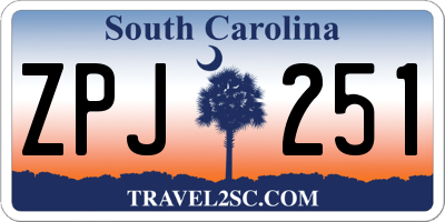SC license plate ZPJ251