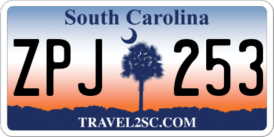 SC license plate ZPJ253