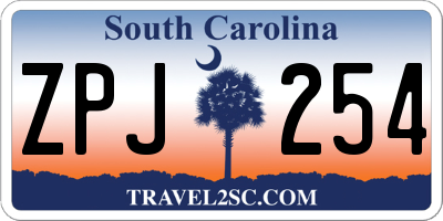 SC license plate ZPJ254