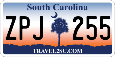 SC license plate ZPJ255