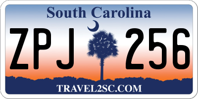 SC license plate ZPJ256