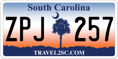 SC license plate ZPJ257