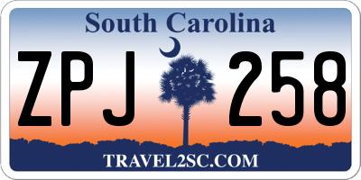 SC license plate ZPJ258