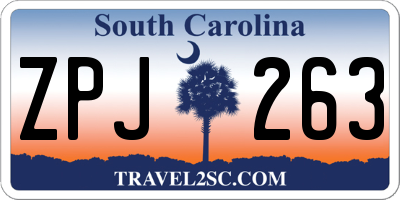 SC license plate ZPJ263