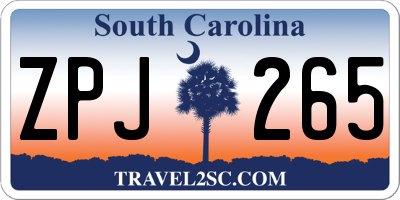SC license plate ZPJ265