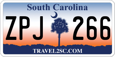 SC license plate ZPJ266