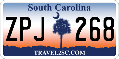 SC license plate ZPJ268