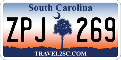 SC license plate ZPJ269