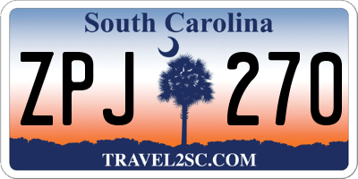 SC license plate ZPJ270