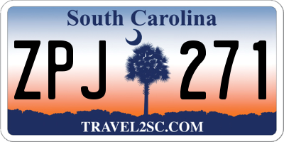 SC license plate ZPJ271
