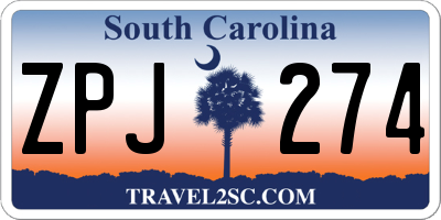 SC license plate ZPJ274