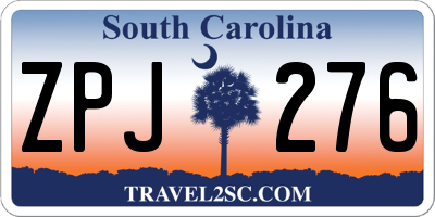 SC license plate ZPJ276