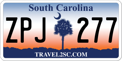 SC license plate ZPJ277