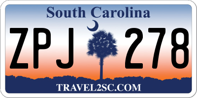 SC license plate ZPJ278