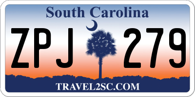 SC license plate ZPJ279