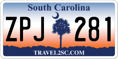 SC license plate ZPJ281