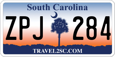 SC license plate ZPJ284