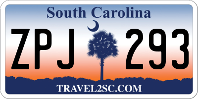 SC license plate ZPJ293