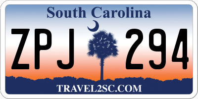 SC license plate ZPJ294