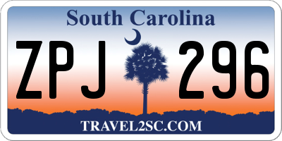 SC license plate ZPJ296