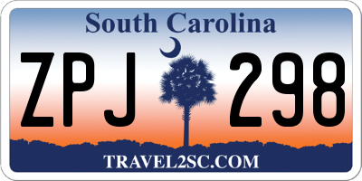 SC license plate ZPJ298