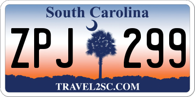 SC license plate ZPJ299
