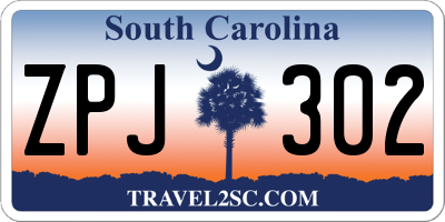 SC license plate ZPJ302