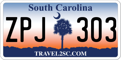 SC license plate ZPJ303
