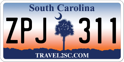 SC license plate ZPJ311