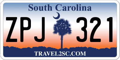 SC license plate ZPJ321