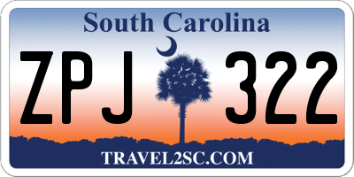 SC license plate ZPJ322