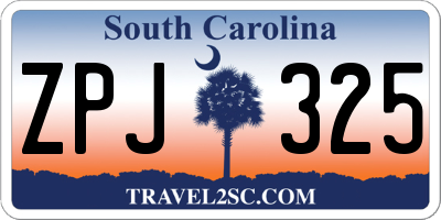 SC license plate ZPJ325