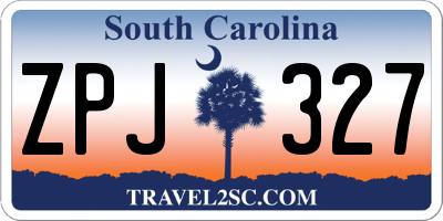 SC license plate ZPJ327
