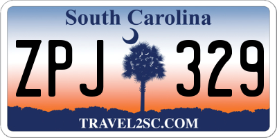 SC license plate ZPJ329