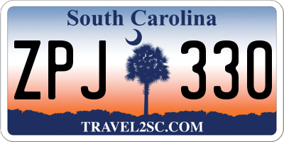 SC license plate ZPJ330