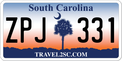 SC license plate ZPJ331