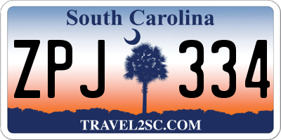 SC license plate ZPJ334