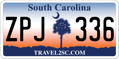 SC license plate ZPJ336