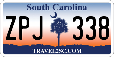 SC license plate ZPJ338