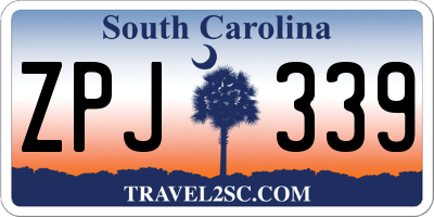 SC license plate ZPJ339