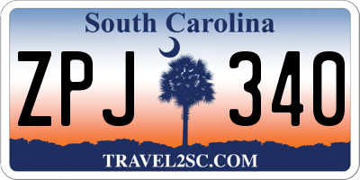 SC license plate ZPJ340