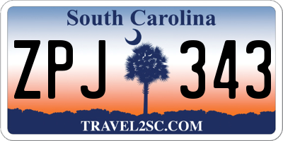 SC license plate ZPJ343