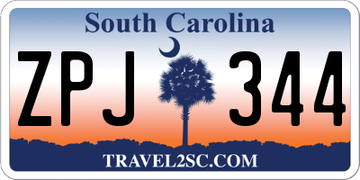 SC license plate ZPJ344