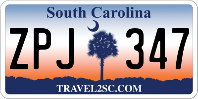 SC license plate ZPJ347