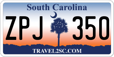 SC license plate ZPJ350