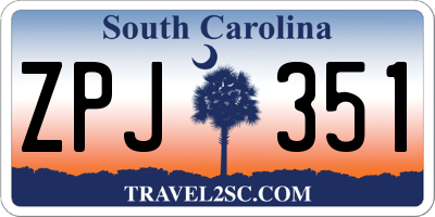 SC license plate ZPJ351