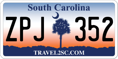 SC license plate ZPJ352