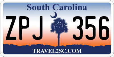 SC license plate ZPJ356